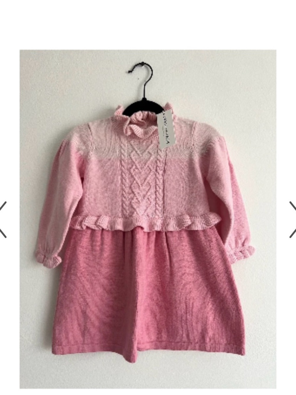 Janie and Jack Pink Knit Ruffle Dress